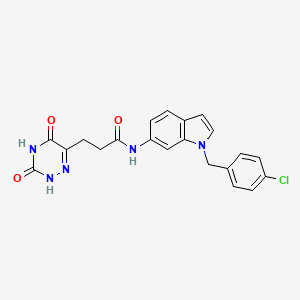 N-[1-(4-chlorobenzyl)-1H-indol-6-yl]-3-(3-hydroxy-5-oxo-4,5-dihydro-1,2,4-triazin-6-yl)propanamide