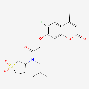 molecular formula C20H24ClNO6S B11138102 2-((6-chloro-4-methyl-2-oxo-2H-chromen-7-yl)oxy)-N-(1,1-dioxidotetrahydrothiophen-3-yl)-N-isobutylacetamide 