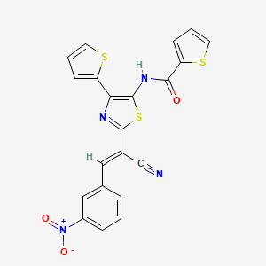 N-{2-[(E)-1-cyano-2-(3-nitrophenyl)ethenyl]-4-(thiophen-2-yl)-1,3-thiazol-5-yl}thiophene-2-carboxamide