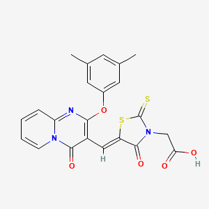 [(5Z)-5-{[2-(3,5-dimethylphenoxy)-4-oxo-4H-pyrido[1,2-a]pyrimidin-3-yl]methylidene}-4-oxo-2-thioxo-1,3-thiazolidin-3-yl]acetic acid