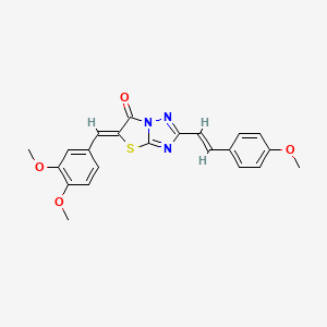 molecular formula C22H19N3O4S B11138132 (5Z)-5-(3,4-dimethoxybenzylidene)-2-[(E)-2-(4-methoxyphenyl)ethenyl][1,3]thiazolo[3,2-b][1,2,4]triazol-6(5H)-one 