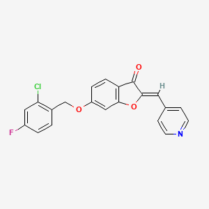 molecular formula C21H13ClFNO3 B11138144 6-[(2-Chloro-4-fluorophenyl)methoxy]-2-(4-pyridylmethylene)benzo[b]furan-3-one 