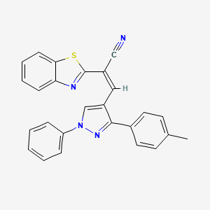 (2Z)-2-(1,3-benzothiazol-2-yl)-3-[3-(4-methylphenyl)-1-phenyl-1H-pyrazol-4-yl]prop-2-enenitrile