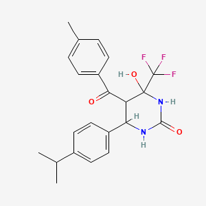 4-hydroxy-5-[(4-methylphenyl)carbonyl]-6-[4-(propan-2-yl)phenyl]-4-(trifluoromethyl)tetrahydropyrimidin-2(1H)-one