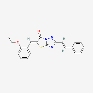 molecular formula C21H17N3O2S B11138166 (5Z)-5-(2-ethoxybenzylidene)-2-[(E)-2-phenylethenyl][1,3]thiazolo[3,2-b][1,2,4]triazol-6(5H)-one 