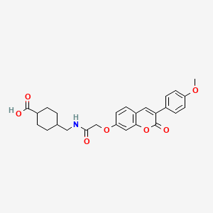 molecular formula C26H27NO7 B11138173 trans-4-{[({[3-(4-methoxyphenyl)-2-oxo-2H-chromen-7-yl]oxy}acetyl)amino]methyl}cyclohexanecarboxylic acid 