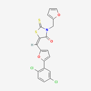 5-{(E)-1-[5-(2,5-dichlorophenyl)-2-furyl]methylidene}-3-(2-furylmethyl)-2-thioxo-1,3-thiazolan-4-one