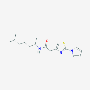 N-(6-methylheptan-2-yl)-2-[2-(1H-pyrrol-1-yl)-1,3-thiazol-4-yl]acetamide