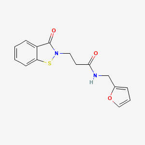 molecular formula C15H14N2O3S B11138211 N-(2-furylmethyl)-3-[3-oxo-1,2-benzisothiazol-2(3H)-yl]propanamide 