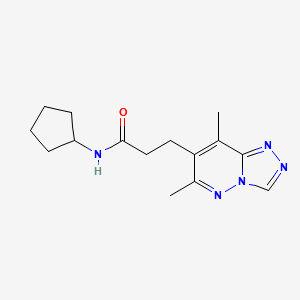 molecular formula C15H21N5O B11138222 N-cyclopentyl-3-(6,8-dimethyl[1,2,4]triazolo[4,3-b]pyridazin-7-yl)propanamide 