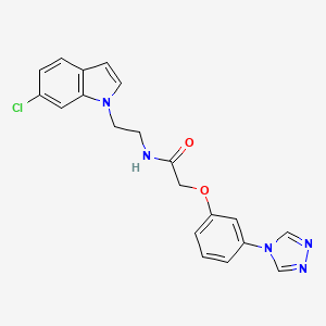 N-[2-(6-chloro-1H-indol-1-yl)ethyl]-2-[3-(4H-1,2,4-triazol-4-yl)phenoxy]acetamide