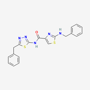 molecular formula C20H17N5OS2 B11138228 2-(benzylamino)-N~4~-(5-benzyl-1,3,4-thiadiazol-2-yl)-1,3-thiazole-4-carboxamide 