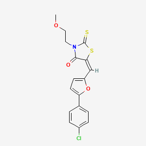 5-{(E)-1-[5-(4-chlorophenyl)-2-furyl]methylidene}-3-(2-methoxyethyl)-2-thioxo-1,3-thiazolan-4-one