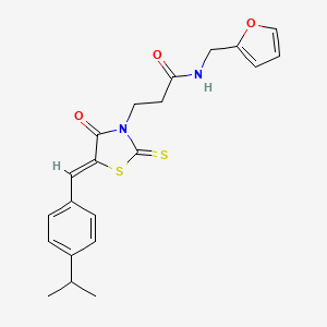 N-(furan-2-ylmethyl)-3-{(5Z)-4-oxo-5-[4-(propan-2-yl)benzylidene]-2-thioxo-1,3-thiazolidin-3-yl}propanamide