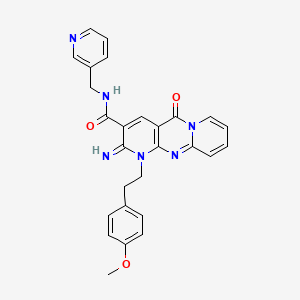 6-imino-7-[2-(4-methoxyphenyl)ethyl]-2-oxo-N-(pyridin-3-ylmethyl)-1,7,9-triazatricyclo[8.4.0.03,8]tetradeca-3(8),4,9,11,13-pentaene-5-carboxamide