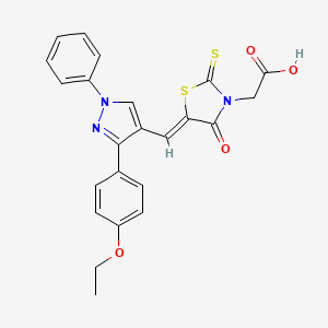 [(5Z)-5-{[3-(4-ethoxyphenyl)-1-phenyl-1H-pyrazol-4-yl]methylidene}-4-oxo-2-thioxo-1,3-thiazolidin-3-yl]acetic acid