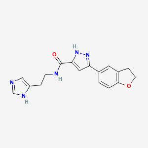 molecular formula C17H17N5O2 B11138277 5-(2,3-dihydro-1-benzofuran-5-yl)-N-[2-(1H-imidazol-5-yl)ethyl]-1H-pyrazole-3-carboxamide 