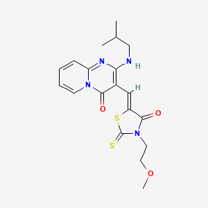 3-{(Z)-[3-(2-methoxyethyl)-4-oxo-2-thioxo-1,3-thiazolidin-5-ylidene]methyl}-2-[(2-methylpropyl)amino]-4H-pyrido[1,2-a]pyrimidin-4-one