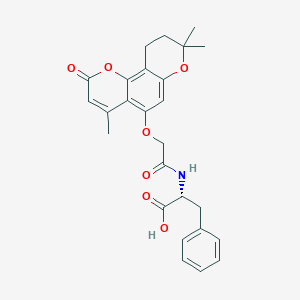 molecular formula C26H27NO7 B11138332 N-{[(4,8,8-trimethyl-2-oxo-9,10-dihydro-2H,8H-pyrano[2,3-f]chromen-5-yl)oxy]acetyl}-D-phenylalanine 