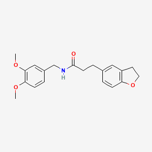 molecular formula C20H23NO4 B11138349 3-(2,3-dihydro-1-benzofuran-5-yl)-N-(3,4-dimethoxybenzyl)propanamide 