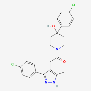 1-[4-(4-chlorophenyl)-4-hydroxypiperidin-1-yl]-2-[5-(4-chlorophenyl)-3-methyl-1H-pyrazol-4-yl]ethanone