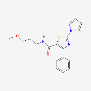 molecular formula C18H19N3O2S B11138379 N-(3-methoxypropyl)-4-phenyl-2-(1H-pyrrol-1-yl)-1,3-thiazole-5-carboxamide 