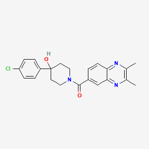 molecular formula C22H22ClN3O2 B11138399 [4-(4-Chlorophenyl)-4-hydroxypiperidino](2,3-dimethyl-6-quinoxalinyl)methanone 