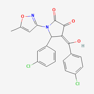 5-(3-chlorophenyl)-4-[(4-chlorophenyl)carbonyl]-3-hydroxy-1-(5-methyl-1,2-oxazol-3-yl)-1,5-dihydro-2H-pyrrol-2-one