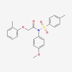 molecular formula C23H23NO5S B11138420 N-(4-methoxyphenyl)-2-(2-methylphenoxy)-N-[(4-methylphenyl)sulfonyl]acetamide 