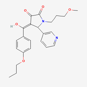 molecular formula C23H26N2O5 B11138430 3-hydroxy-1-(3-methoxypropyl)-4-(4-propoxybenzoyl)-5-(pyridin-3-yl)-2,5-dihydro-1H-pyrrol-2-one 