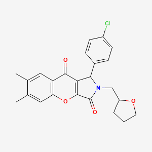 1-(4-Chlorophenyl)-6,7-dimethyl-2-(tetrahydrofuran-2-ylmethyl)-1,2-dihydrochromeno[2,3-c]pyrrole-3,9-dione