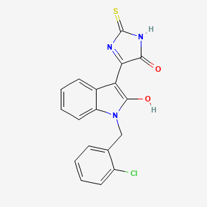 (3Z)-1-(2-chlorobenzyl)-3-(5-oxo-2-thioxoimidazolidin-4-ylidene)-1,3-dihydro-2H-indol-2-one