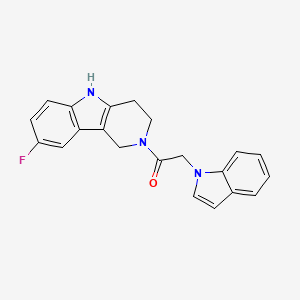 1-(8-fluoro-1,3,4,5-tetrahydro-2H-pyrido[4,3-b]indol-2-yl)-2-(1H-indol-1-yl)ethanone