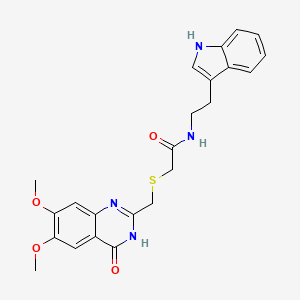 2-{[(4-hydroxy-6,7-dimethoxyquinazolin-2-yl)methyl]sulfanyl}-N-[2-(1H-indol-3-yl)ethyl]acetamide