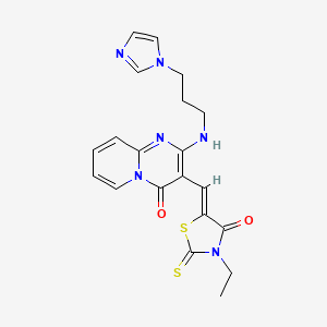 molecular formula C20H20N6O2S2 B11138466 3-[(Z)-(3-ethyl-4-oxo-2-thioxo-1,3-thiazolidin-5-ylidene)methyl]-2-{[3-(1H-imidazol-1-yl)propyl]amino}-4H-pyrido[1,2-a]pyrimidin-4-one 