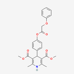 Dimethyl 2,6-dimethyl-4-{4-[(phenoxyacetyl)oxy]phenyl}-1,4-dihydropyridine-3,5-dicarboxylate