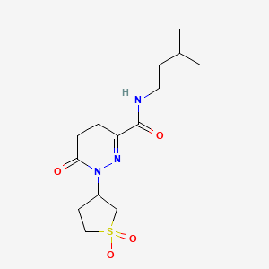 molecular formula C14H23N3O4S B11138490 1-(1,1-dioxidotetrahydrothiophen-3-yl)-N-(3-methylbutyl)-6-oxo-1,4,5,6-tetrahydropyridazine-3-carboxamide 