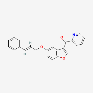 molecular formula C23H17NO3 B11138498 (5-{[(2E)-3-phenylprop-2-en-1-yl]oxy}-1-benzofuran-3-yl)(pyridin-2-yl)methanone 