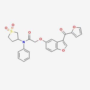 molecular formula C25H21NO7S B11138519 N-(1,1-dioxidotetrahydrothiophen-3-yl)-2-{[3-(furan-2-ylcarbonyl)-1-benzofuran-5-yl]oxy}-N-phenylacetamide 