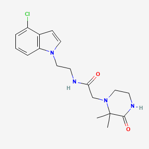 N-[2-(4-chloro-1H-indol-1-yl)ethyl]-2-(2,2-dimethyl-3-oxopiperazino)acetamide