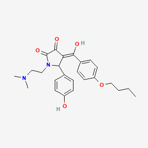 4-[(4-butoxyphenyl)carbonyl]-1-[2-(dimethylamino)ethyl]-3-hydroxy-5-(4-hydroxyphenyl)-1,5-dihydro-2H-pyrrol-2-one