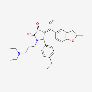 molecular formula C29H36N2O4 B11138572 1-[3-(diethylamino)propyl]-5-(4-ethylphenyl)-3-hydroxy-4-[(2-methyl-2,3-dihydro-1-benzofuran-5-yl)carbonyl]-1,5-dihydro-2H-pyrrol-2-one 