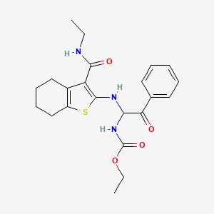 Ethyl (1-{[3-(ethylcarbamoyl)-4,5,6,7-tetrahydro-1-benzothiophen-2-yl]amino}-2-oxo-2-phenylethyl)carbamate