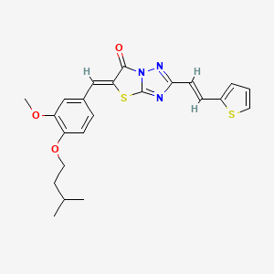 (5Z)-5-[3-methoxy-4-(3-methylbutoxy)benzylidene]-2-[(E)-2-(thiophen-2-yl)ethenyl][1,3]thiazolo[3,2-b][1,2,4]triazol-6(5H)-one