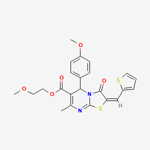 2-methoxyethyl (2E)-5-(4-methoxyphenyl)-7-methyl-3-oxo-2-(thiophen-2-ylmethylidene)-2,3-dihydro-5H-[1,3]thiazolo[3,2-a]pyrimidine-6-carboxylate