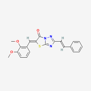 molecular formula C21H17N3O3S B11138598 (5Z)-5-(2,3-dimethoxybenzylidene)-2-[(E)-2-phenylethenyl][1,3]thiazolo[3,2-b][1,2,4]triazol-6(5H)-one 