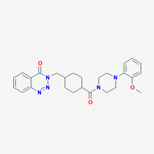 molecular formula C26H31N5O3 B11138607 3-[(4-{[4-(2-methoxyphenyl)piperazin-1-yl]carbonyl}cyclohexyl)methyl]-1,2,3-benzotriazin-4(3H)-one 