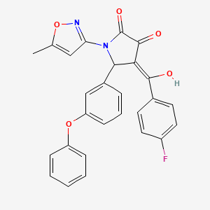 4-[(4-fluorophenyl)carbonyl]-3-hydroxy-1-(5-methyl-1,2-oxazol-3-yl)-5-(3-phenoxyphenyl)-1,5-dihydro-2H-pyrrol-2-one