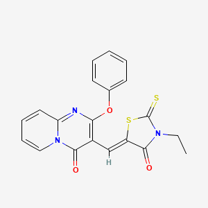 3-[(Z)-(3-ethyl-4-oxo-2-thioxo-1,3-thiazolidin-5-ylidene)methyl]-2-phenoxy-4H-pyrido[1,2-a]pyrimidin-4-one