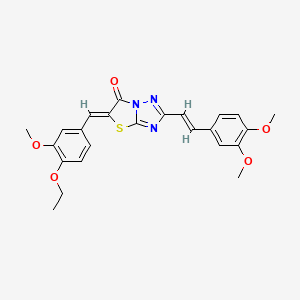 (5Z)-2-[(E)-2-(3,4-dimethoxyphenyl)ethenyl]-5-(4-ethoxy-3-methoxybenzylidene)[1,3]thiazolo[3,2-b][1,2,4]triazol-6(5H)-one